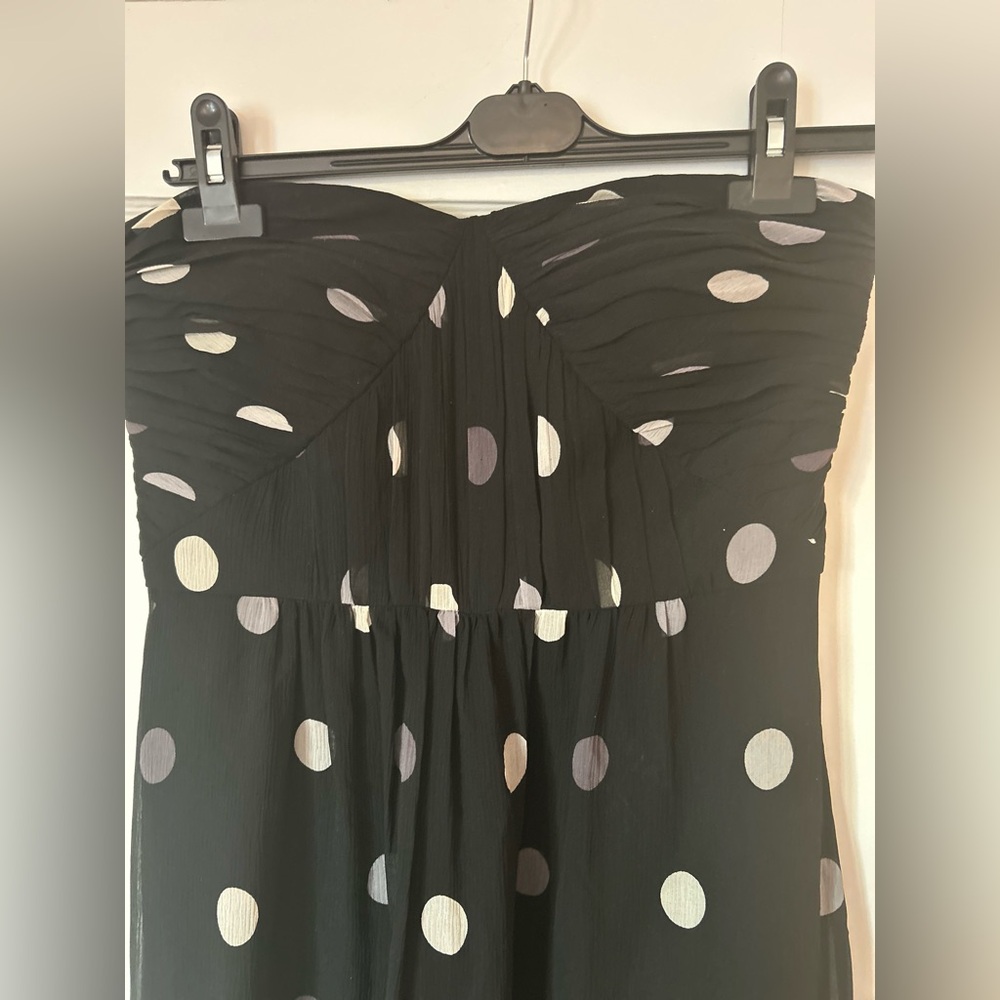 HP! x3✨Banana Republic Strapless Black Polka Dot Maxi Dress – Size 8 - Picture 4 of 10